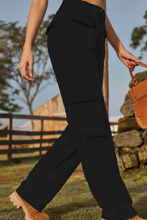 Loose Fit Long Jeans with Pockets - Image 14