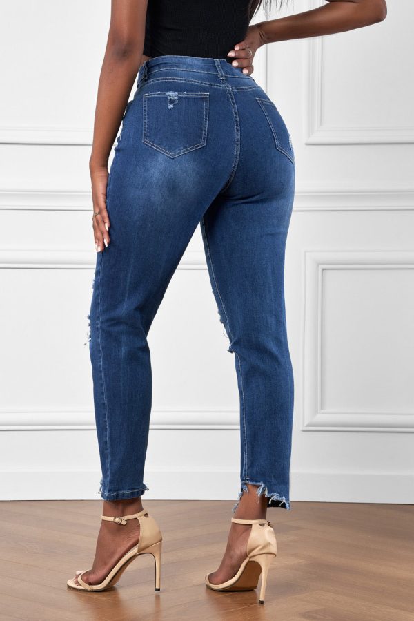 Baeful High-Rise Distressed Hem Detail Jeans - Image 6