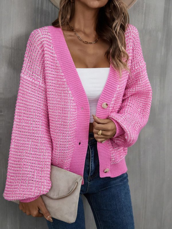 V-Neck Dropped Shoulder Cardigan - Image 3