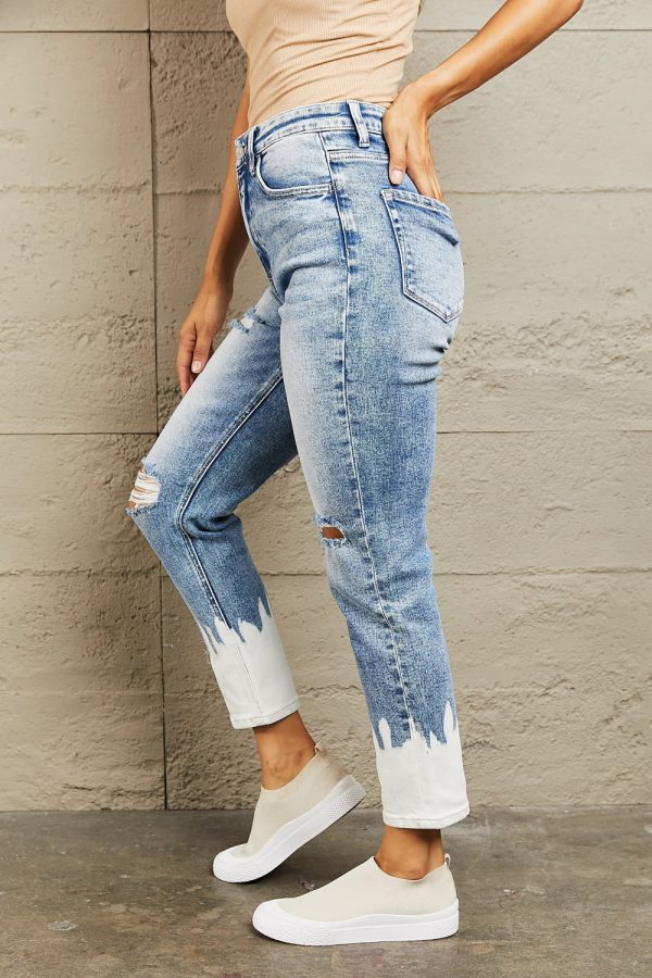 BAYEAS High Waisted Distressed Painted Cropped Skinny Jeans - Image 3