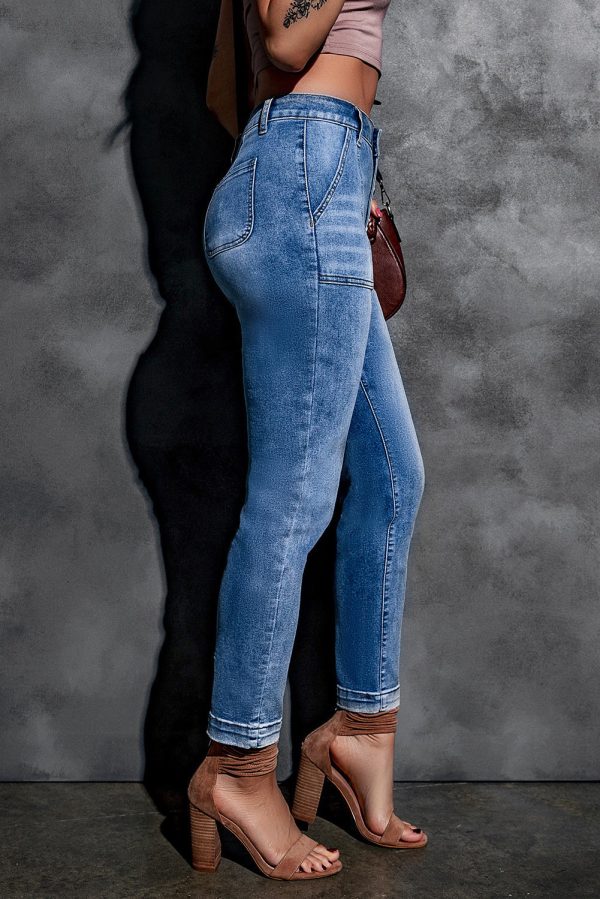 Baeful Button Fly Center Seam High Rise Jeans - Image 5