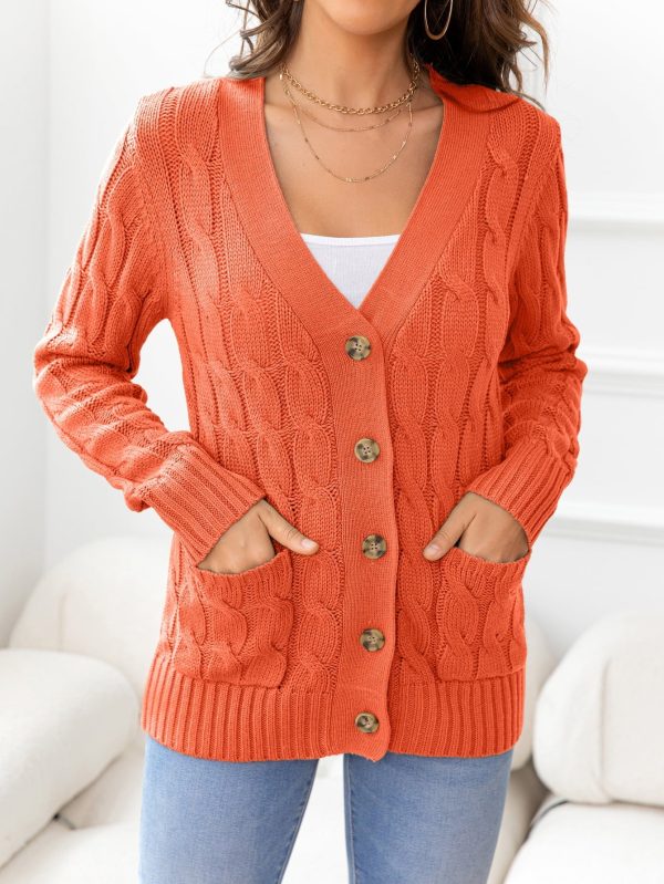 Button Down Cable-Knit Cardigan - Image 11