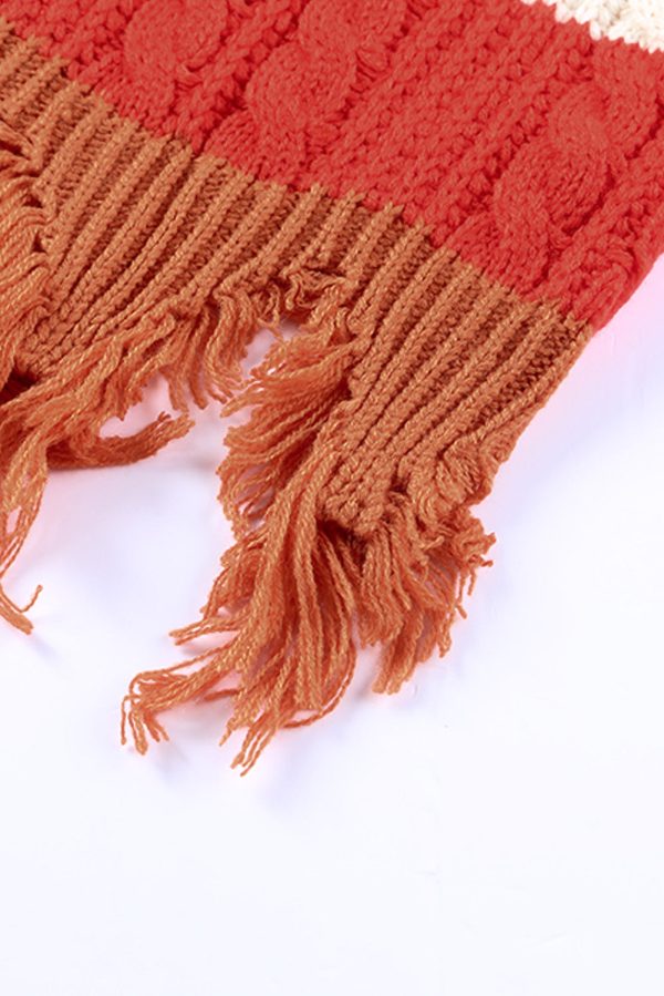 Color Block Frayed Hem Open Front Cardigan - Image 4