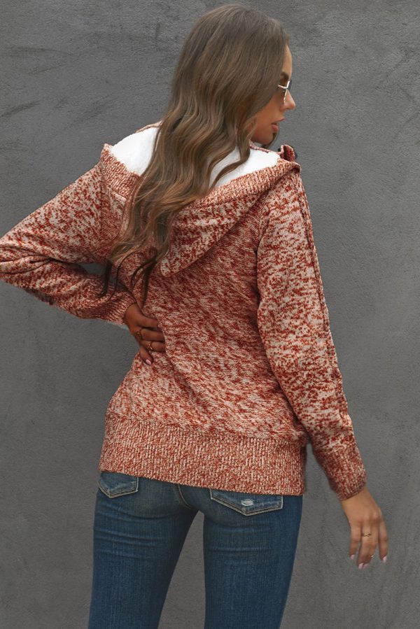 Cable-Knit Fleece Lining Button-Up Hooded Cardigan - Image 15