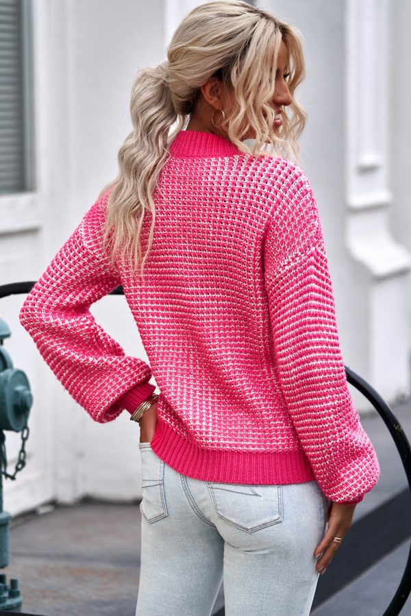 Woven Right Waffle-Knit Drop Shoulder Button-Down Cardigan - Image 17
