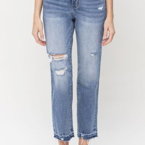 Lovervet Full Size Lena High Rise Crop Straight Jeans