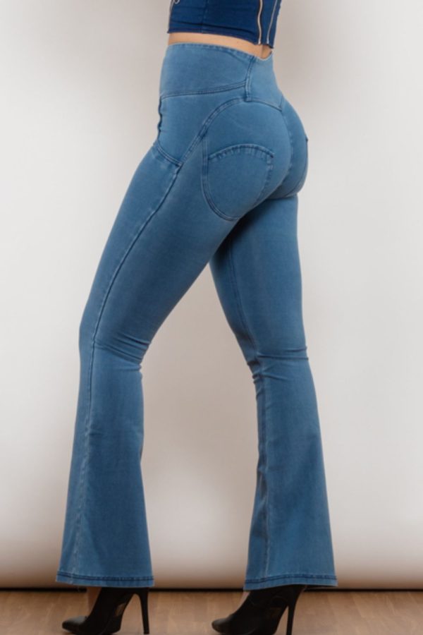 Zip Detail Flare Long Jeans - Image 5