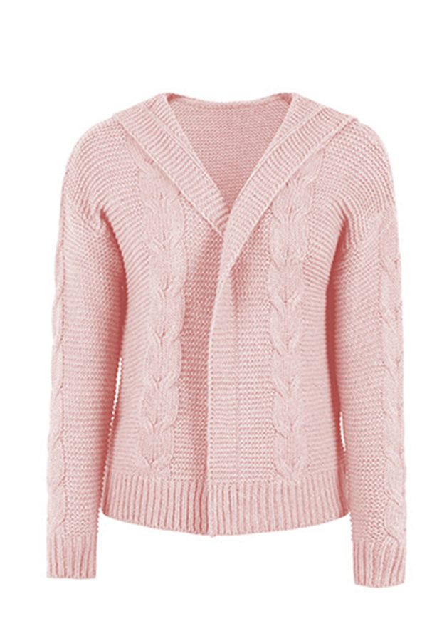 Cable-Knit Dropped Shoulder Hooded Cardigan - Image 12