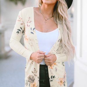 Stylish Batwing Sleeve Lightweight Printed Cardigan