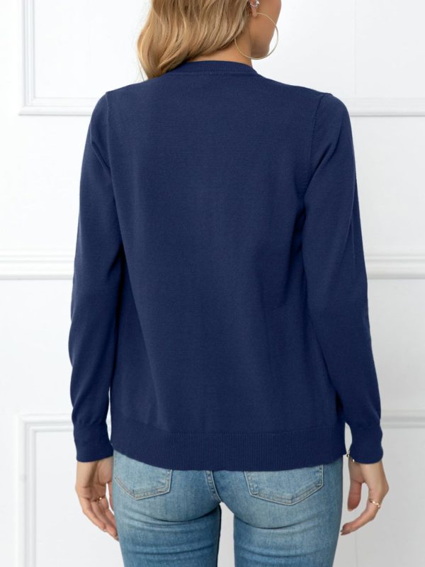 Button Down Round Neck Cardigan - Image 12