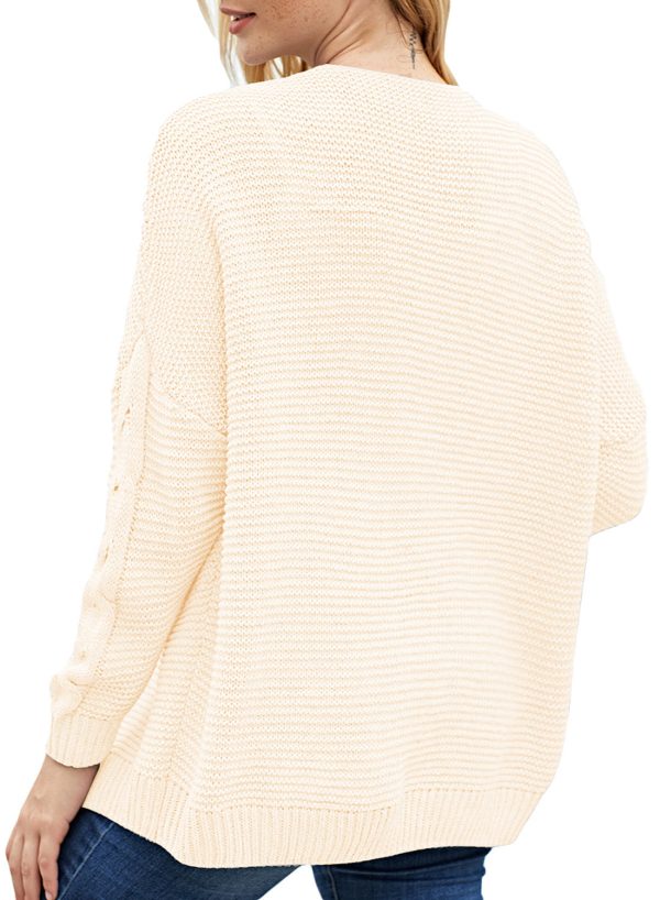 Women'S Solid Color Knitted Cardigan With Long Sleeves And Buttonless Design - Image 4