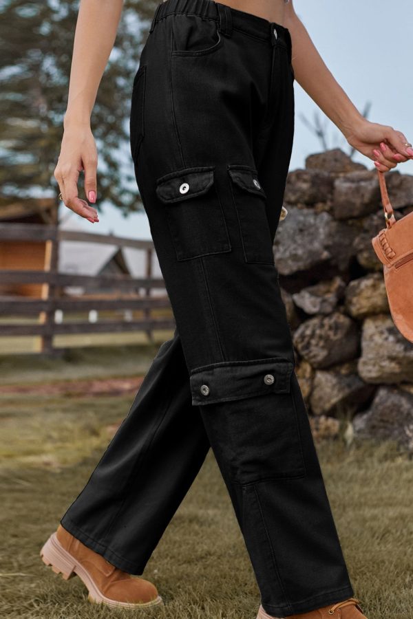 Buttoned Slim Fit Long Jeans with Pockets - Image 14