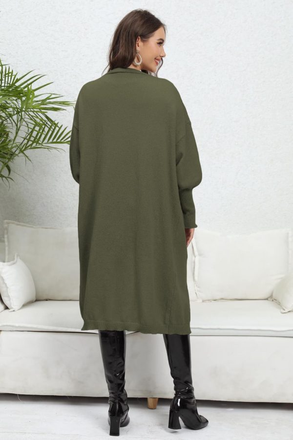 Open Front Dropped Shoulder Cardigan - Image 6