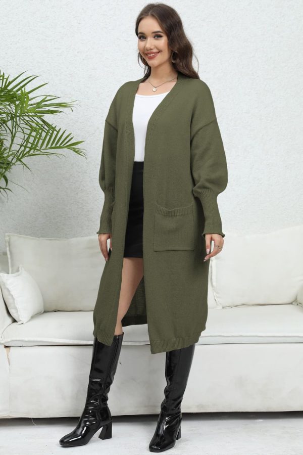 Open Front Dropped Shoulder Cardigan - Image 5