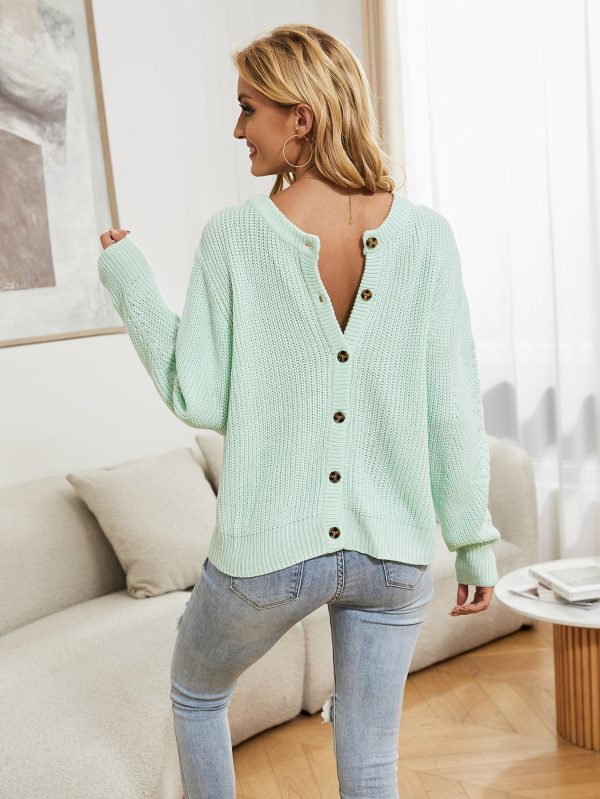 Double Take Button Down Rib-Knit Reversible Sweater - Image 11