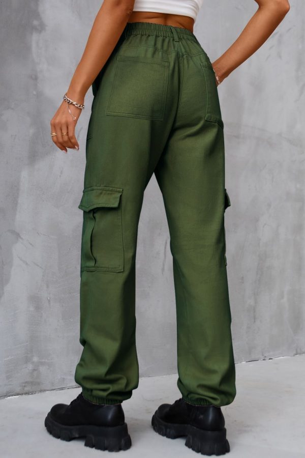 Buttoned High Waist Jeans with Pockets - Image 2