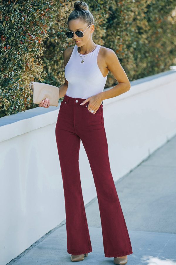 Baeful High Waist Flare Leg Jeans with Pockets - Image 6
