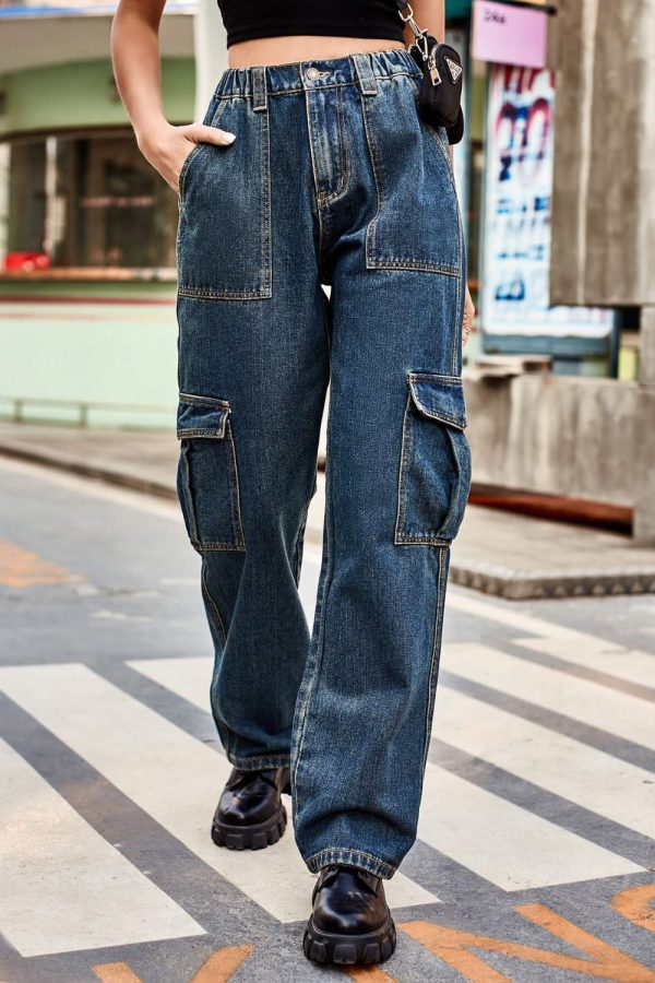 Baeful Long Straight Leg Jeans with Pockets - Image 25