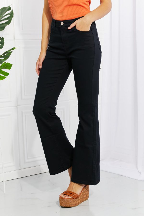 Zenana Clementine Full Size High-Rise Bootcut Jeans in Black - Image 3