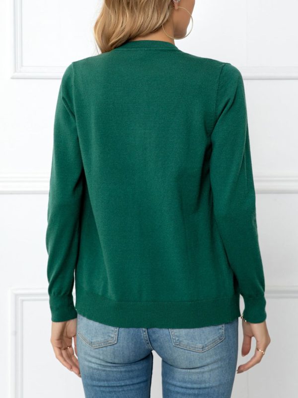Button Down Round Neck Cardigan - Image 6