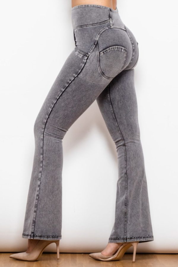 Zip Detail Flare Long Jeans - Image 5
