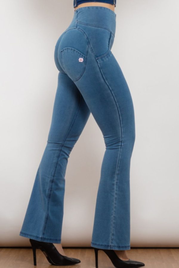 Zip Detail Flare Long Jeans - Image 3