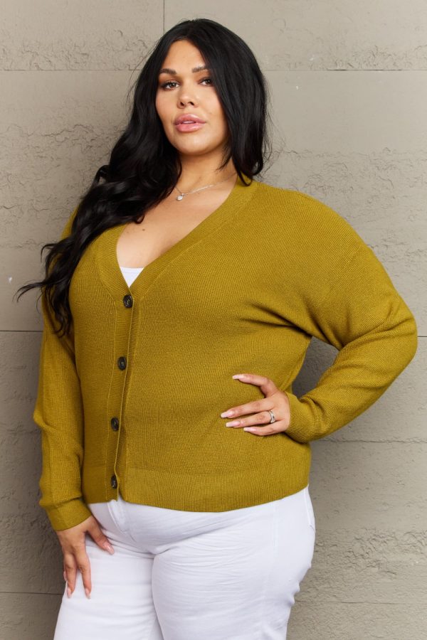 Zenana Kiss Me Tonight Full Size Button Down Cardigan in Chartreuse - Image 4