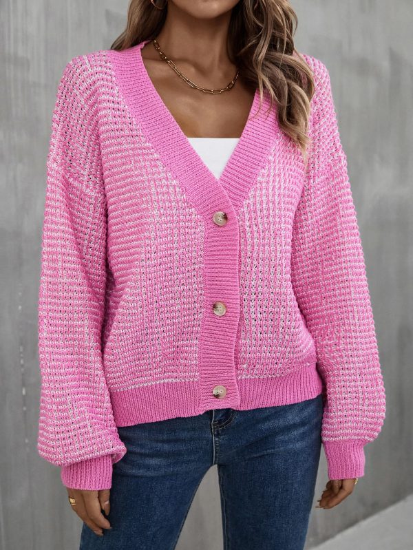 V-Neck Dropped Shoulder Cardigan - Image 8