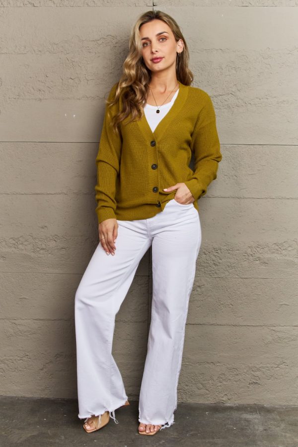 Zenana Kiss Me Tonight Full Size Button Down Cardigan in Chartreuse - Image 11