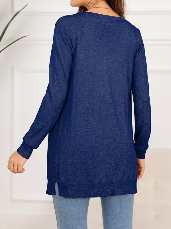 Button Down Slit Longline Cardigan - Image 2