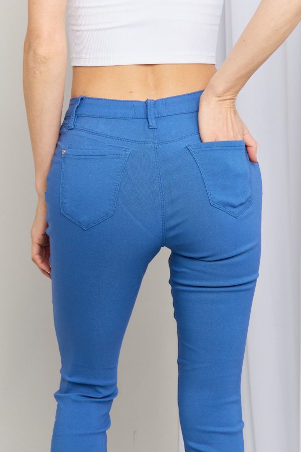 YMI Jeanswear Kate Hyper-Stretch Full Size Mid-Rise Skinny Jeans in Electric Blue - Image 5