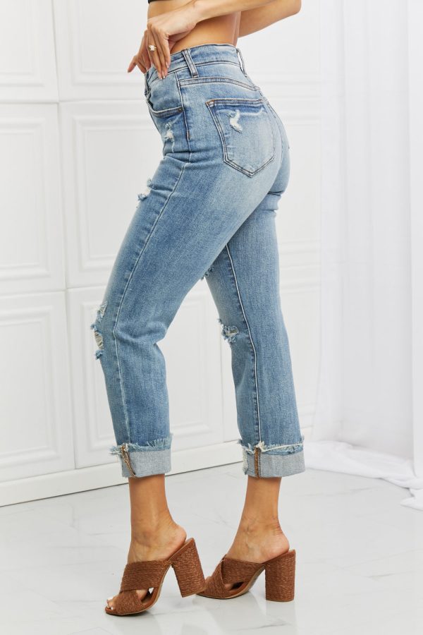 RISEN Full Size Leilani Distressed Straight Leg Jeans - Image 4