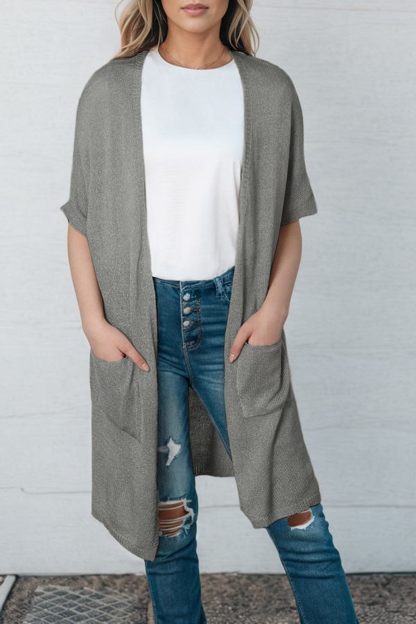 Open Front Sweater Cardigan with Pockets - Image 12