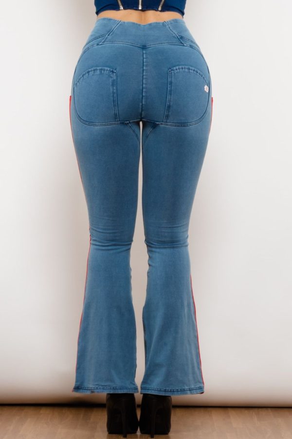 Side Stripe Zip Closure Bootcut Jeans - Image 8