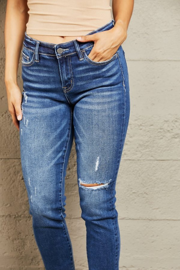 BAYEAS Mid Rise Distressed Slim Jeans - Image 4