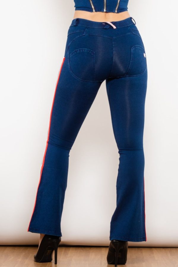 Side Stripe Buttoned Bootcut Jeans - Image 7