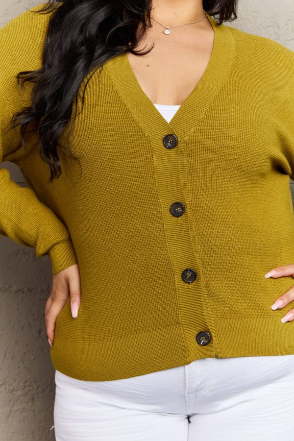 Zenana Kiss Me Tonight Full Size Button Down Cardigan in Chartreuse - Image 6
