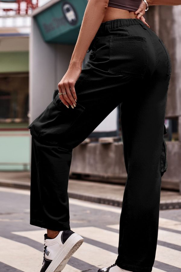 Buttoned Knee Pockets Loose Fit Jeans - Image 9