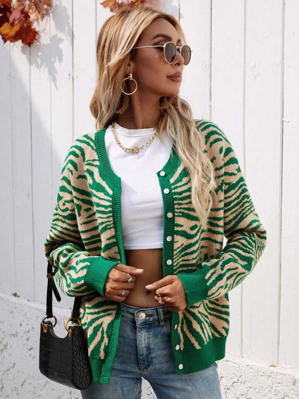 Woven Right Zebra Print Button Down Cardigan - Image 2