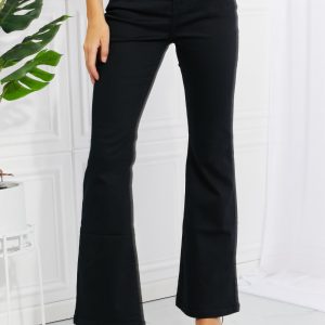 Zenana Clementine Full Size High-Rise Bootcut Jeans in Black