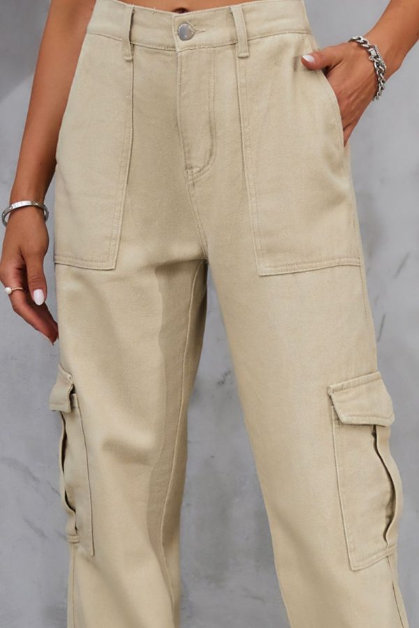 Buttoned High Waist Jeans with Pockets - Image 15