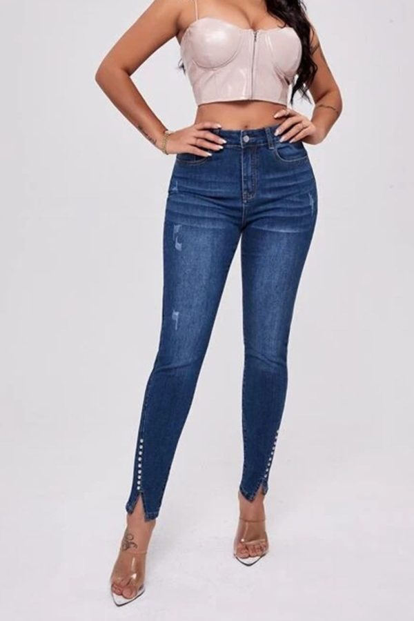Buttoned Long Jeans - Image 5