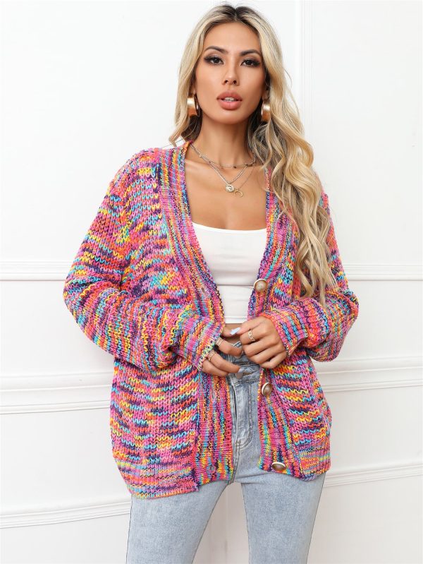 V-Neck Long Sleeve Cardigan - Image 3