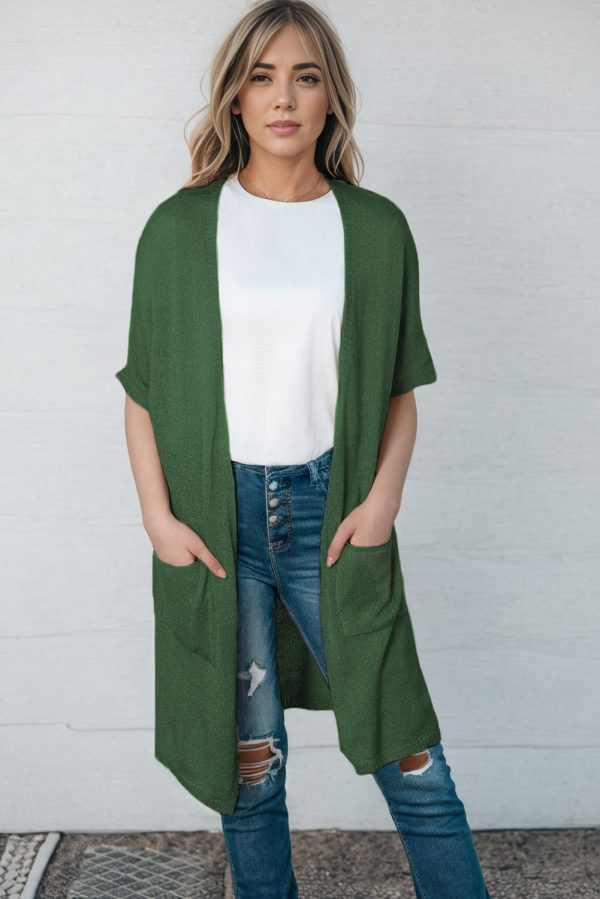 Open Front Sweater Cardigan with Pockets - Image 9