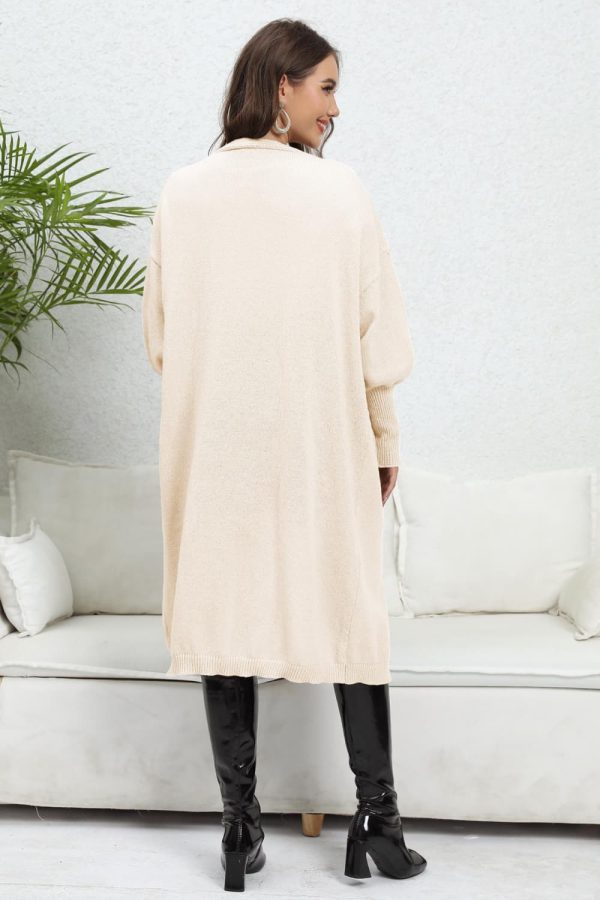 Open Front Dropped Shoulder Cardigan - Image 21