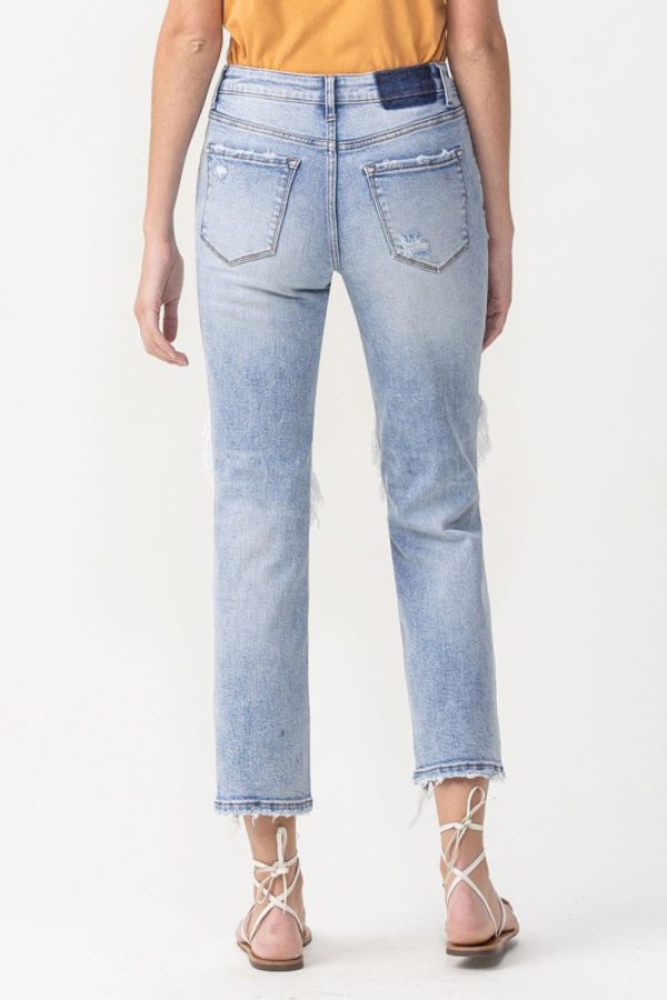 Lovervet Full Size Amari Destroyed High Rise Crop Straight Jeans - Image 2