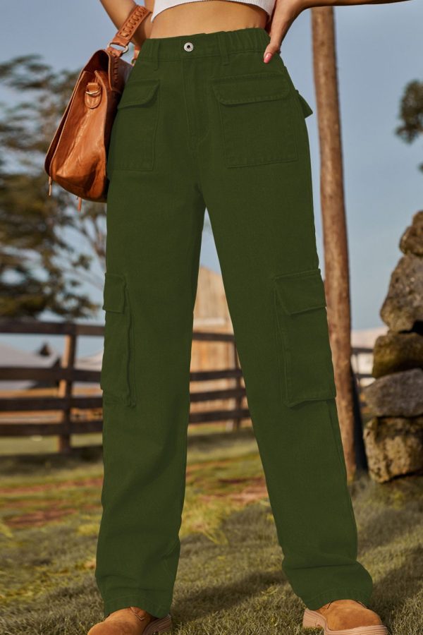 Loose Fit Long Jeans with Pockets - Image 17