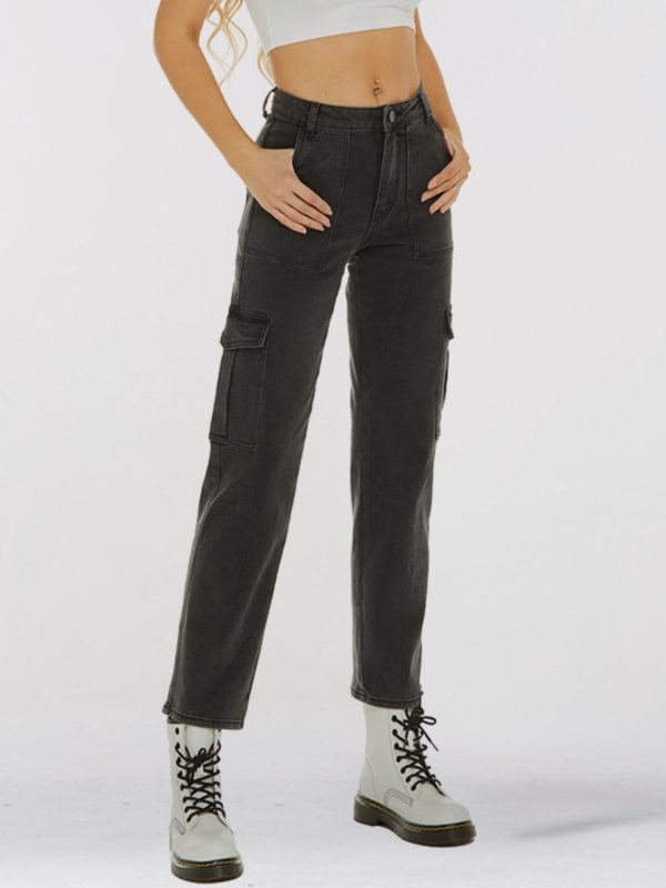 Straight Leg Jeans with Pockets - Image 2