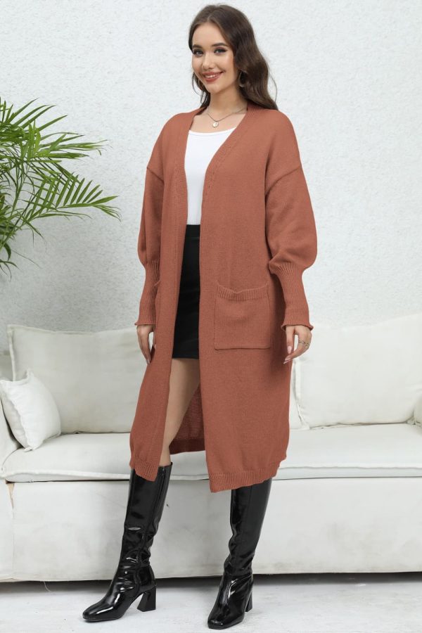 Open Front Dropped Shoulder Cardigan - Image 14