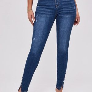 Buttoned Long Jeans